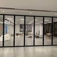 High Performance Office Waiting Room Aluminum Frameless Glass Partition Systems Profiles Movable Partition Wall