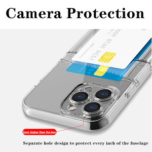 Coque de téléphone transparente antichoc en TPU tendance avec double porte-cartes pour 14/13/12/<span class=keywords><strong>11</strong></span> <span class=keywords><strong>Pro</strong></span> Max/X/XR/XS Max/7/8 Plus - Haute qualité - Product Image 5