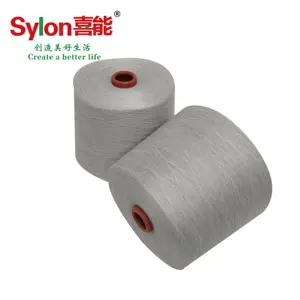 Hot sales in stock conductive metal blended yarn polyester 80% metal 20% LED bulbs can be lit