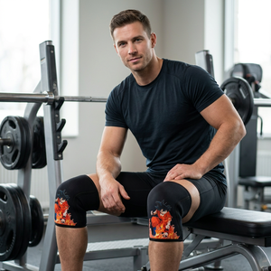 New Arrival Neoprene <b>Knee</b> Sleeves with Sublimated Anime Design Black Color for Gym Training and Strength Workout 7mm Thickness - Product Image 1