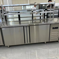 Prix compétitif pour hôtel et restaurant cuisine commerciale réfrigérateur plan de travail acier inoxydable congélateur sous le comptoir