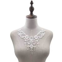 Faux col brodé en dentelle, blanc, accessoires, faux col, broderie, ajouré