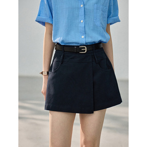 <span class=keywords><strong>Jupe</strong></span>-<span class=keywords><strong>culotte</strong></span> trapèze irrégulière style coréen taille haute perlée anti-plis en coton pour l'été - Product Image 3