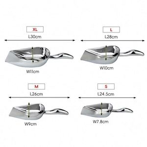 ที่ตักน้ำแข็งปากกว้างแบบแบน ทำจากสแตนเลส ด้ามจับเชื่อมต่อไร้รอยต่อ ใช้ตักอาหาร ป๊อปคอร์น ลูกอม สำหรับบาร์ ร้านอาหาร ห้องครัว - Product Image 1