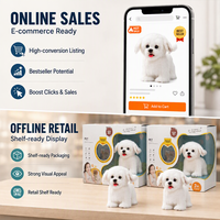 Robot chien de compagnie IA réaliste de haute qualité, jouet en peluche intelligent parlant, robot IA d'apprentissage de l'anglais, robot compagnon IA en peluche