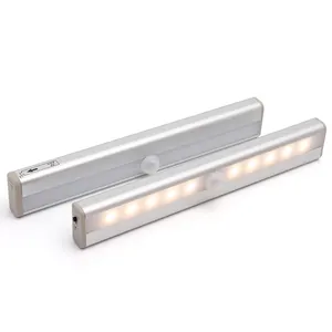 USB Rechargeable Motion Sensor Light, Wireless Magnetic Stick-ONไร้สาย 10 LED Night Light BarสำหรับCloset