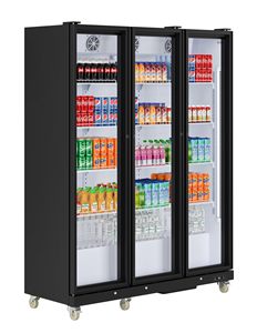 <span class=keywords><strong>Deux</strong></span> portes noires 47 po. Réfrigérateur à vin entièrement en verre Réfrigérateur commercial et congélateur - Product Image 2