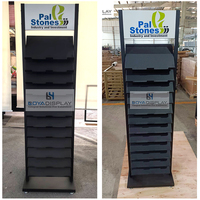 Présentoir à échantillons de carreaux de mosaïque en métal de haute qualité avec logo personnalisé, taille ajustable, sur roulettes – Vente chaude