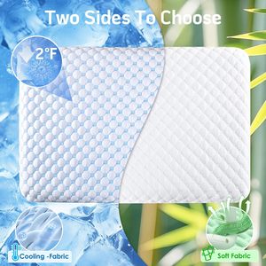 Phẳng đầu cấu hình thấp Chiều cao gối làm mát tre Thêm mỏng siêu mỏng gel Bộ nhớ bọt gối cho dạ dày ngủ - Product Image 4