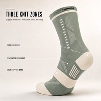 Chaussettes de randonnée en laine mérinos, hauteur genou, avec coussinets, soutien de la voûte plantaire, talon et bout renforcés, écologiques, pour hommes, femmes et jeunes, pour la marche en trail
