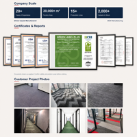 Dalles de moquette modulaires B1 certifiées ignifuges, faciles à entretenir, modernes, insonorisantes, pour bureaux, couloirs et centres commerciaux
