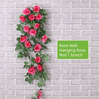 Vigne rose artificielle de couleur et de longueur personnalisées pour la décoration créative de plafonds muraux et de voûtes de roses