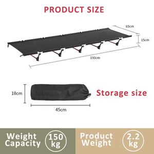 Lettino da campeggio portatile, lettino leggero per campeggio all'aperto Glamping Terrking e spiaggia - Product Image 2