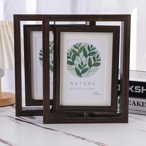<b>Beautiful</b> Walnut Rotating Double-Sided 7-Inch Wood Photo Frame for <b>Desk</b> - Product Image 1
