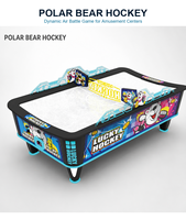 Table de jeu de hockey sur air incurvée pour 2 joueurs, modèle Ours polaire, à monnayeur, en métal, pour centres d'attractions, avec système d'air automatique