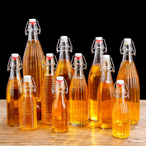 Bouteilles de jus en verre rondes vides de 500 ml, 750 ml et 1 L avec couvercle à clip oscillant, design de dessin animé, réutilisables et isolantes thermiquement pour l'eau et le jus - Product Image 3