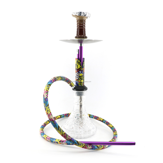 In Stock Model Elegant Hookah Shisha Nargila Clear Water Glass Vase Pipes Single  Hose