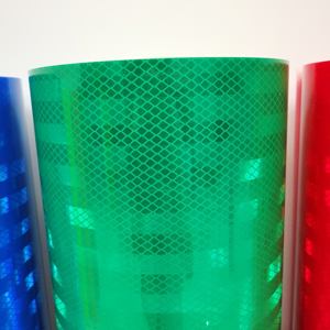 ورق منعكّس بازمي عالي الكثافة باللون الأبيض والأحمر والأصفر والأسود - ملصق بلفافة بحجم 1.22 م*45.7 م بمنظور عالٍ - Product Image 2