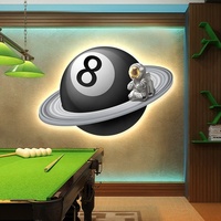 Peintures décoratives pour salle de billard, art mural de fond de salle de billard, peintures lumineuses d'ambiance LED