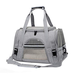 Sac à dos de transport carré pour animaux de compagnie, en tissu Oxford écologique, souple, portable, capacité 5 kg, fermeture éclair, pour petits chiens - Product Image 2