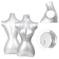 Modèle de torse de demi-mannequin féminin en PVC argenté gonflable personnalisé