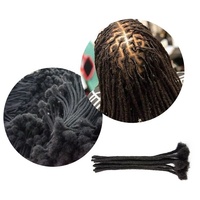 Estensioni Dreadlocks all'Uncinetto in Capelli Umani Vergini, Fibra Resistente alle Alte Temperature, 6''-24'', Spessore 2-15mm, 21 Colori