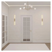 Porte intérieure personnalisable en bois avec panneaux de verre dépoli transparent, fonction de confidentialité moderne, étanche, pour salle de bain et salon