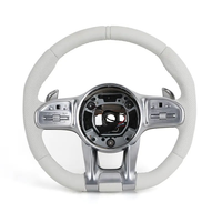 Volant en cuir de style sport blanc avec fibre de carbone pour Mercedes-Benz Classe E Classe G W204 W205 W167 W213 W222 W207 W212 CLA