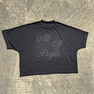 Men's Vintage Y2K Tshirt Acid Washed Cotton Distressed Ripped Hem Rhinestone Graphic Premium <b>T</b>-<b>shirt</b> Casual <b>90s</b> Retro Streetwear - Product Image 3