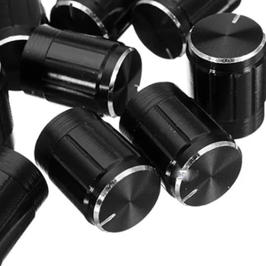 Perilla de potenciómetro de aluminio de 15x16mm, interruptor giratorio, perilla de Control de volumen, color negro para bricolaje - Product Image 2