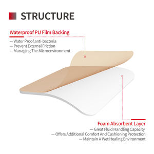 Penutup tabung pengencang luka penyerap tinggi hidrofilik bantalan trakeo tanpa perekat penutup tabung untuk operasi leher - Product Image 4
