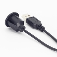 Câble USB 2.0 de type A mâle à femelle pour meubles de tableau de bord de voiture Montage sur panneau de bureau Port USB
