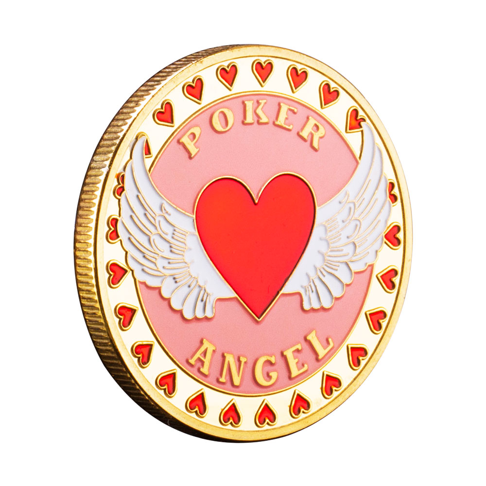 Pièce Souvenir Las Vegas Poker Angel Casino - Or Plaqué - 40 Mm - Collection, Décoration, Cadeau - étui Inclus