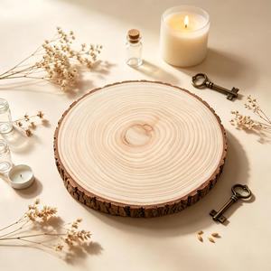 Fette di <span class=keywords><strong>Legno</strong></span> Naturale Rotonde <span class=keywords><strong>con</strong></span> Bordo Naturale per Artigianato Fai-da-Te, Decorazioni per Matrimoni e Centrotavola - Product Image 3