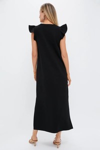 Elegante Vestido de Verano Casual para Fiesta, sin Mangas, Largo hasta el Tobillo, Cuello en V, Transpirable, Ecológico, de Spandex/Algodón, Corte en A, para Maternidad - Product Image 4