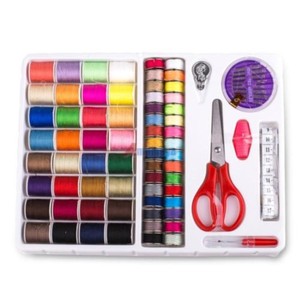 Sewing Kit 100Pcs Color Thread Set With Scissors Needles Measuring Tape For Home Sewing - Product Image 2