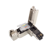 Connecteur industriel Ethernet RJ45 à angle droit en métal, connecteur étanche CAT5E Profinet RJ45
