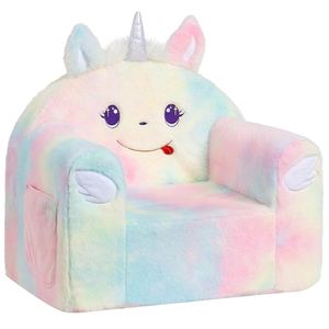 Sofá Infantil de Unicornio con Respaldo Alto, Esponja Suave y Felpa, 50% Material Reciclado, para Princesas y Niños - Product Image 1