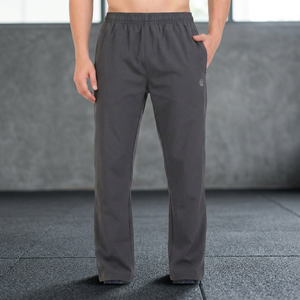 Pantalon de jogging décontracté gris foncé pour homme avec taille élastique, poches latérales, respirant, léger, séchage rapide, en polyester - Product Image 2