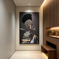 Art mural abstrait 3D décoratif moderne fait à la main, peint à la main sur toile, avec cadre noir, adapté pour la maison et l'hôtel