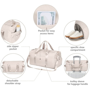 Bolsa de gimnasio portátil grande para deportes al aire libre, impermeable, almacenamiento de fin de semana, equipaje de viaje ligero con características duraderas - Product Image 4