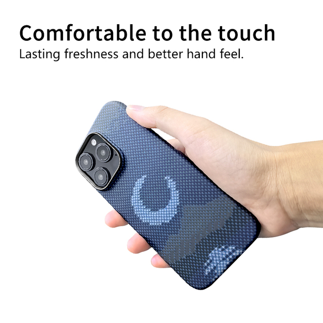 Aramid Fiber Ultra-Thin Luxury Slim for Magnetic Shockproof Phone Case for 13/14 Pro Max Carbon Fiber Texture Business