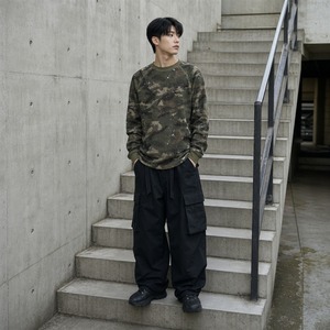 Maglia Termica Camo da Uomo con Stampa Digitale Personalizzata, Vestibilità Ampia con Spalle Cadenti, Manica Lunga per Brand - Product Image 2