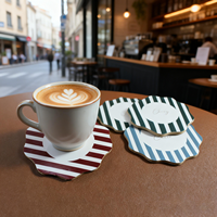 Sous-verres en MDF ronds personnalisables avec logo coloré et dos en liège, sous-verres en bois vierges pour sublimation pour cafés et boissons