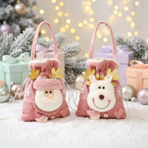 Nouveaux sacs cadeaux de <span class=keywords><strong>Noël</strong></span> roses à paillettes, sacs d'emballage pour pommes de réveillon, sacs à friandises pour la maternelle, pochettes cadeaux pour fête de <span class=keywords><strong>Noël</strong></span> - Product Image 4