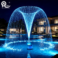 Fontaine d'extérieur personnalisée, résistante aux intempéries, durable, décorative, avec éclairage LED musical et dansant de haute qualité Water Crown