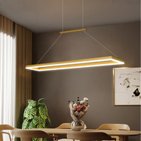 Lustre moderne minimaliste de luxe nordique pour bureau à domicile, en aluminium, avec éclairage LED à intensité variable et 3 options de température de couleur pour salles à manger