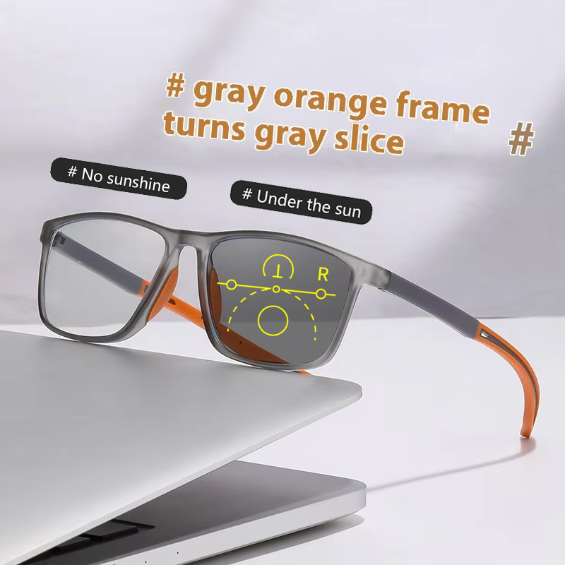 Monture gris orange (verres gris à teinte variable)