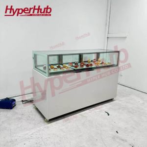 Vitrina Refrigerada para Pasteles con Cuerpo de Acero, Enfriamiento por Aire, Alta Transparencia, Iluminación LED, Diseño Cuadrado, Fabricada en China - Product Image 2