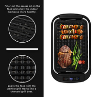 Portable Mini Antiadhésif BBQ Électrique Grill Pan Haute Qualité Intérieur En Acier Aluminium Haute Pression Sans Fumée pour La Maison Hôtel